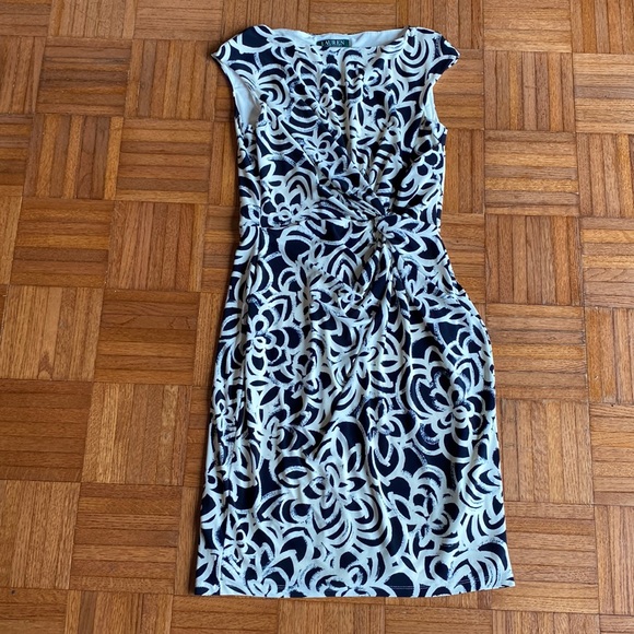 Ralph Lauren navy and cream floral dress - Picture 1 of 5